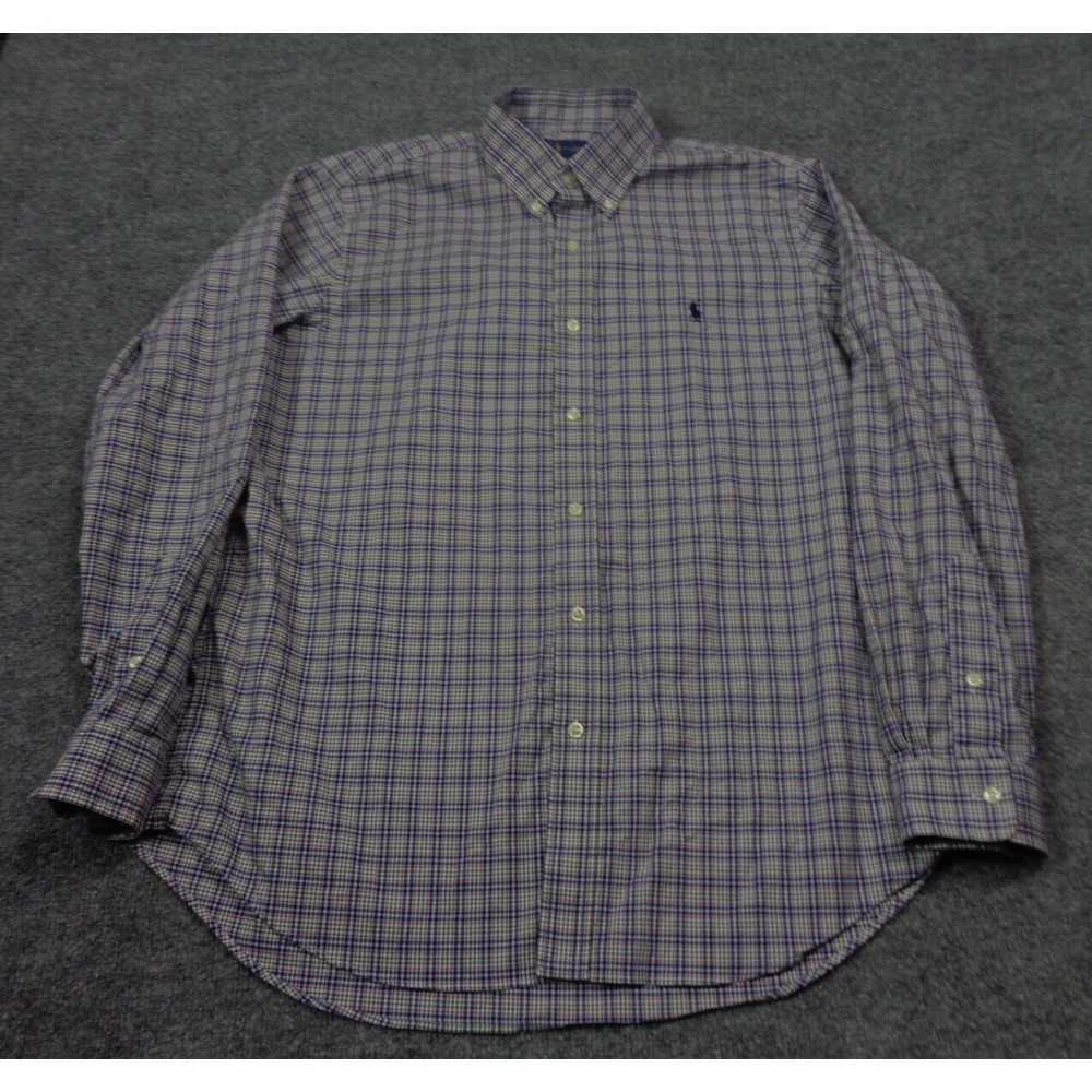 Ralph Lauren Performance Shirt Mens L Classic Fit Blue‎ Long Sleeve Button Down
